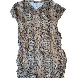 Tickled Teal Snakeskin midi Dress Size XL